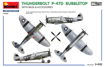 Сборная модель P-47d-30 Thunderbolt Bubbletop Airplane Military With Base & Accessories 1942