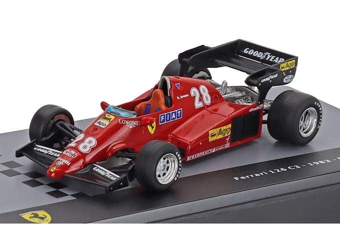 FERRARI F1 126c3 №28 Season (1983) Rene Arnoux - Con Vetrina - With Showcase, Red