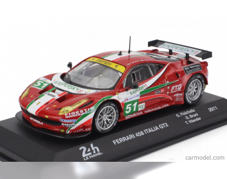 FERRARI 458 Italia Gt2 4.5l V8 Team Af Corse №51 24h Le Mans (2011) Giancarlo Fisichella - Gianmaria Bruni - Toni Vilander, Red