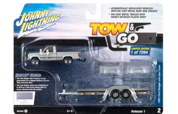 FORD Ranger Pick-up (1983) With Trailer Car Transporter, Silver