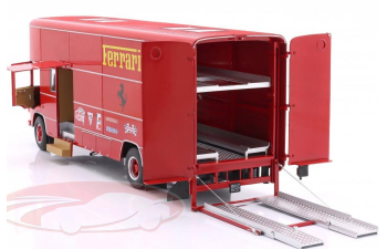 OM FIAT 150 Rolfo Scuderia Ferrari Race Car Transporter of the 70s  (1967), red