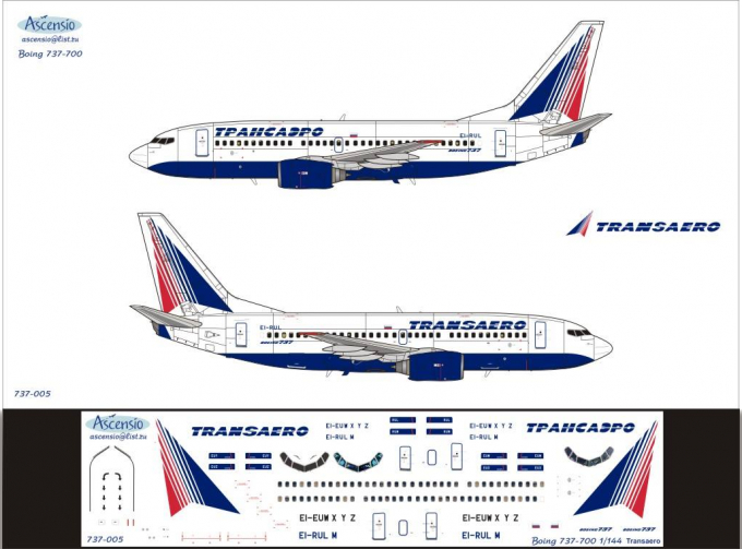 Декаль на боенг 737-700 (Transaero)