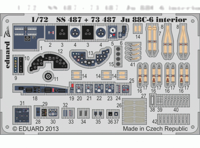 Фототравление Цветное фототравление для Ju 88C-6 interior S.A.