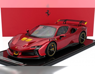 FERRARI Sf90 Xx Stradale (2024) - Con Vetrina - With Showcase, Rosso Fuoco - Red Met Yellow Black