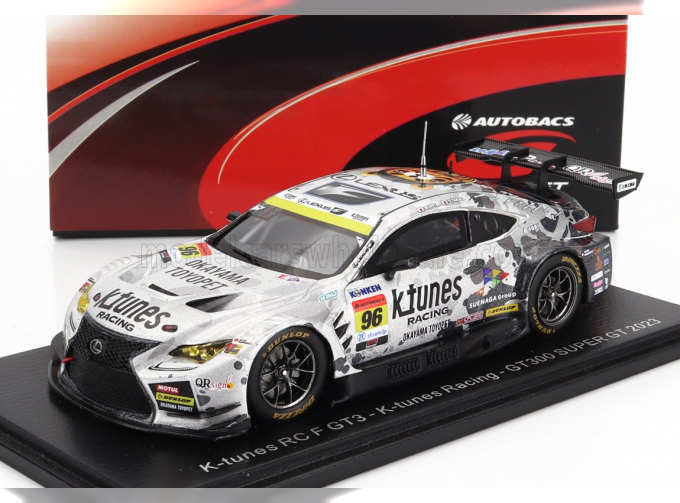 LEXUS Rc F Gt3 Team K-tunes Racing №96 Gt300 Class Super Gt (2023) M.Nitta - S.Takagi, White Silver