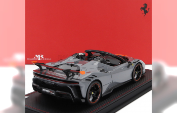 FERRARI Sf90 Xx Stradale Spider (2024) - Con Vetrina - With Showcase, Grigio Nardo - Grey Orange Black