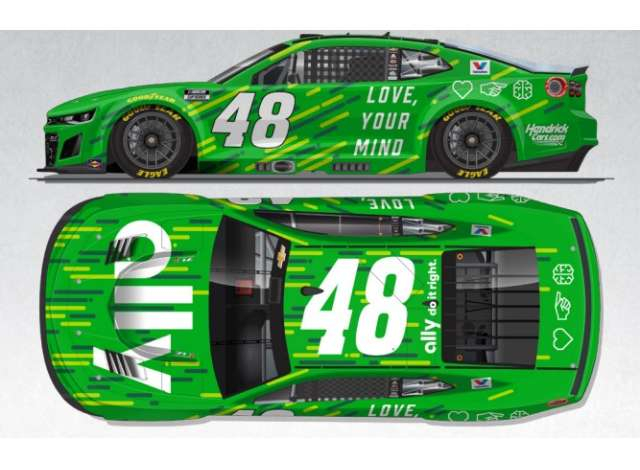 Chevrolet #48 Alex Bowman *Ally/AD Council*, green/white 2025