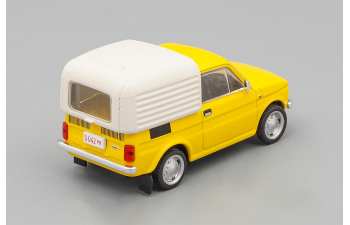 FIAT 126P Bombel, Kultowe Auta 124, yellow / white