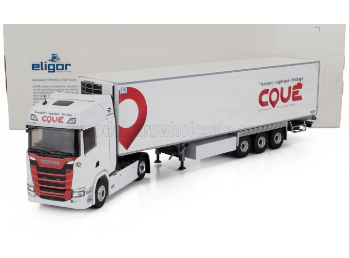 SCANIA S500 Truck Semi-frigo Coue Transports (2021), White Red