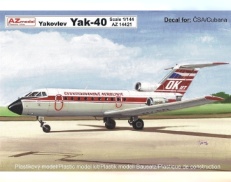 Сборная модель Самолёт Yakovlev Yak-40 CSA Cubana