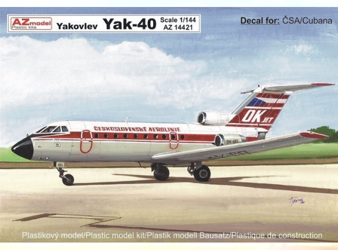 Сборная модель Самолёт Yakovlev Yak-40 CSA Cubana