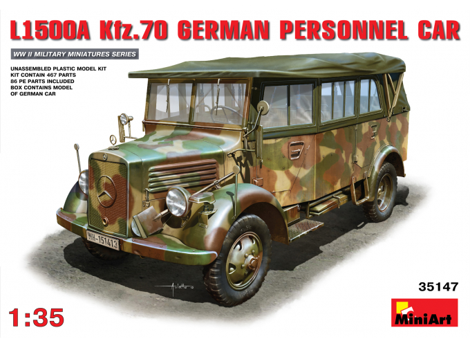 Сборная модель Автомобиль L1500A Kfz.70 GERMAN PERSONNEL CAR