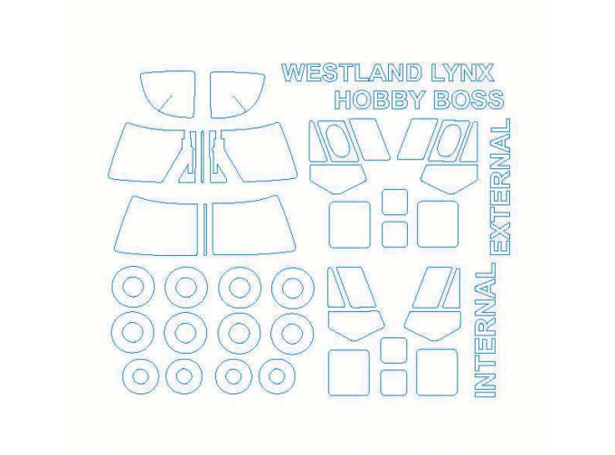 Маска окрасочная для Westland Lynx Mk.90 / HAS.2 / HAS.3 + маски на диски и колеса