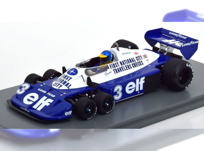 TYRRELL F1 P34 Elf N 3 German Gp 1977 Ronnie Peterson - Con Vetrina - With Showcase - Special Box, Blue White