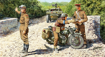 Сборная модель Triumph 3HW Motorcycle w/British MP Set