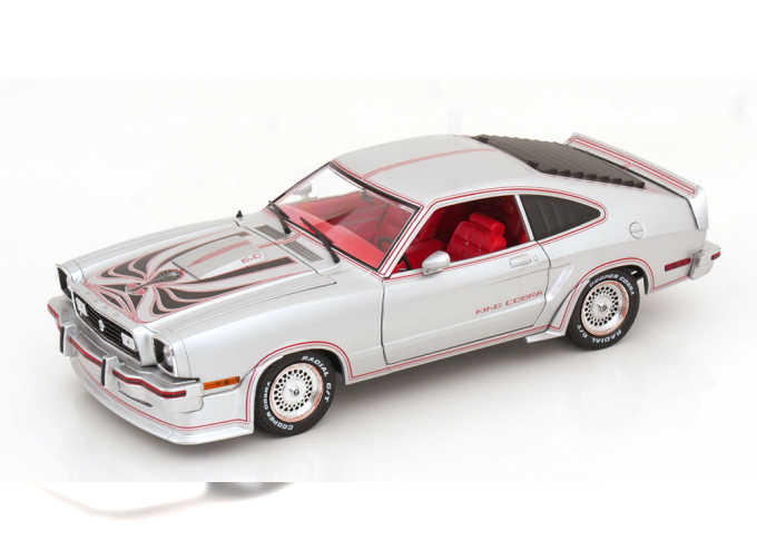 FORD Mustang II King Cobra (1978), Silver Metallic with Red and Black Stripes