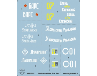 Декаль Nominal Machines T-34. Part 1