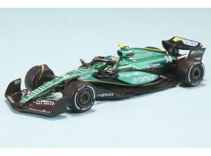 ASTON MARTIN F1 Amr24 Team Aramco Cognizant №14 Season (2024) Fernando Alonso, Green Black