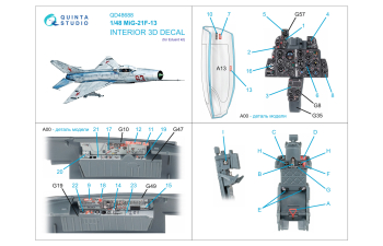 3D Декаль интерьера кабины МиГ-21Ф-13 (Eduard)