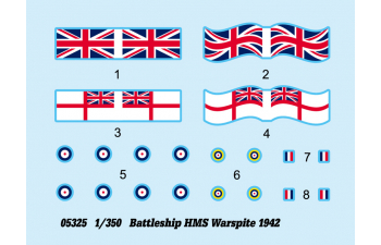 Сборная модель Корабль линкор HMS Warspite