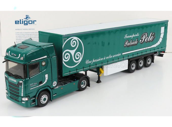 SCANIA S500 TRUCK TELONATO PATRICK PELE TRANSPORT (2016), GREEN