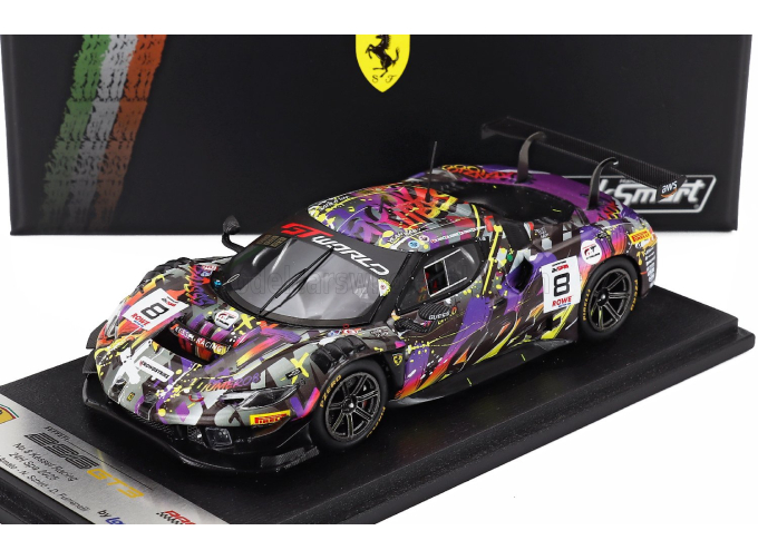 FERRARI 296 Gt3 3.0l Twin Turbo V6 Team Kessel Racing №8 24h Spa (2025) Nicolo Rosi – Nicolo Schiro – David Fumanelli – Daniele Di Amato, Black - Various