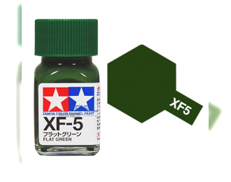 Краска эмалевая зеленый матовый XF-5 Flat Green, 10мл.