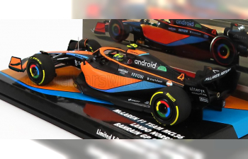 McLAREN F1 Mcl36 Mercedes Team Mclaren №4 Bahrain Gp (2022) Lando Norris, Orange Light Blue