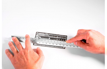 Metallic Multi Scale Triangular Ruler