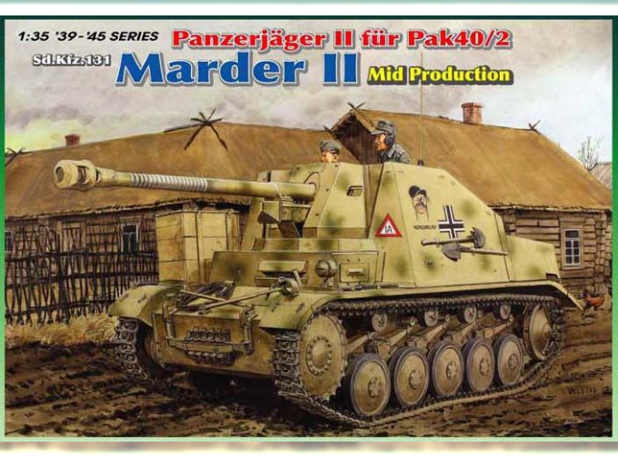 Сборная модель Panzerjäger II für Pak 40/2, Sd.Kfz.131 Marder II Mid Production