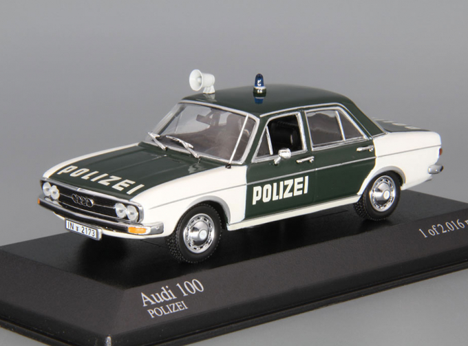 AUDI 100 Polizei (1970), green / white