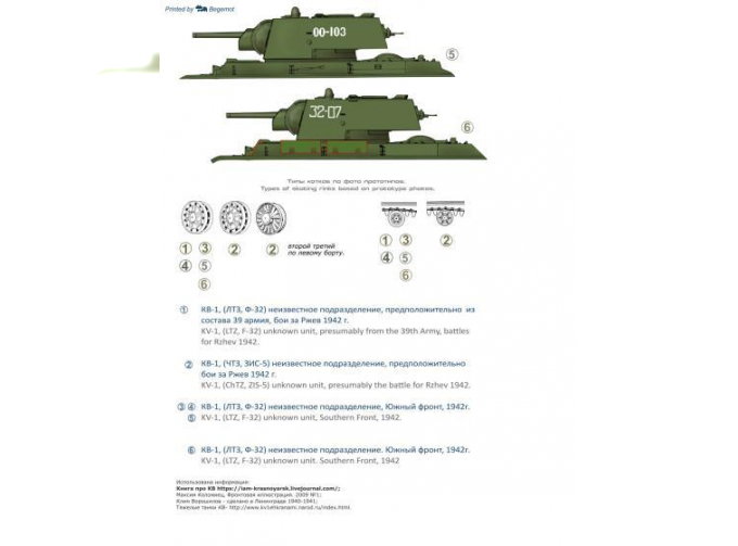 Декаль KV-1 (w/ welded turret) Part III