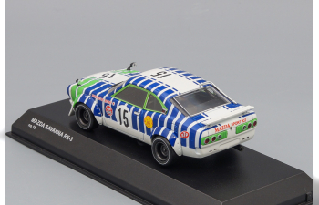 MAZDA Savanna RX-3 Racing #15, white / blue / green