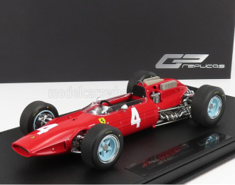 FERRARI F1 158 Scuderia Ferrari №4 Season (1964) Lorenzo Bandini - Con Vetrina - With Showcase, Red