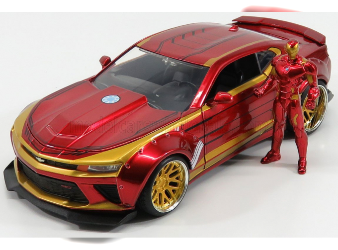 CHEVROLET Camaro Coupe With Iron Man Figure (2016), Red Gold