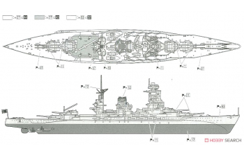 Сборная модель Japanese Battleship Mutsu 1942 w/Metal Barrel