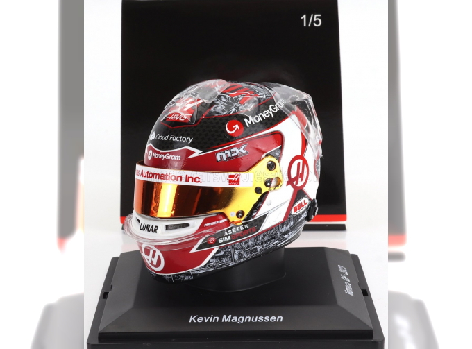 BELL HELMET F1 Casco Helmet Haas Fw23 Team Moneygram Haas №20 Monaco Gp (2023) Kevin Magnussen, Red White Black