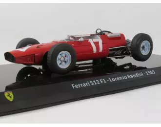 FERRARI F1 512 №17 Season (1965) Lorenzo Bandini - Con Vetrina - With Showcase, Red