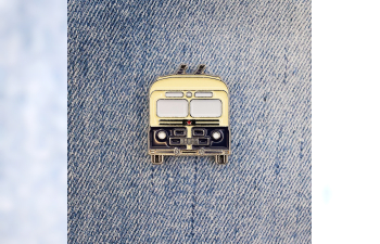 Значок "МТБ-82", синий / бежевый