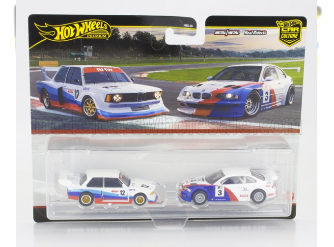 BMW Set 2x 3-series E46 Gtr №3 Racing (2003) + 320 Gr.5 №12 Racing (1979), White Blue Red