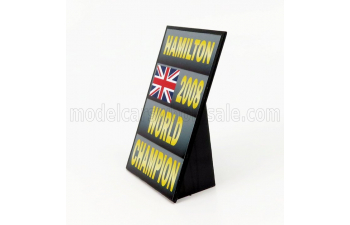 ACCESSORIES F1  World Champion Plate Pit Board - Mclaren Mercedes Mp4/23 N22 Season (2008) Lewis Hamilton, Grey Black Yellow