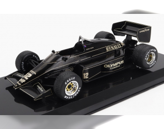 LOTUS F1 97t Renault Turbo Team Lotus №12 Season (1985) Ayrton Senna - Con Vetrina - With Showcase, Black Gold