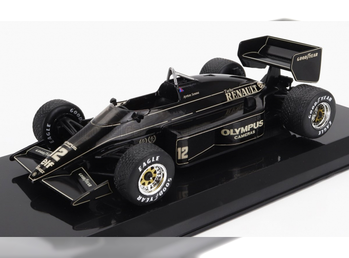 LOTUS F1 97t Renault Turbo Team Lotus №12 Season (1985) Ayrton Senna - Con Vetrina - With Showcase, Black Gold