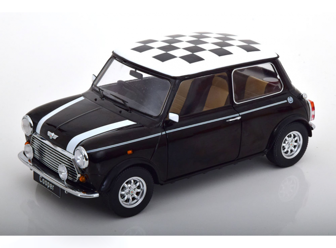 MINI Cooper RHD, black white Chequered Flag