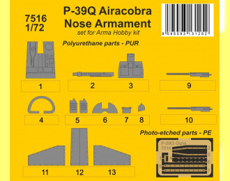 P-39Q Airacobra Nose Armament for Arma Hobby kit