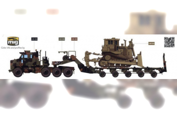 Сборная модель U.S. M1070&M1000 w/D9R 70 Ton Tank Transporter w/Bulldozer