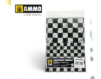 Checkered Marble. Square Die-cut Marble Tiles – 2 pcs.