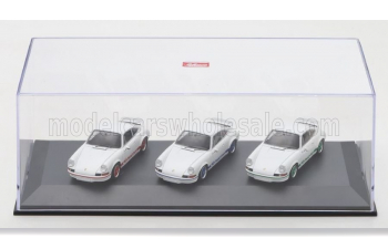 PORSCHE Set 3x 911 Carrera Rs 2.7 Coupe (1973) - 50th Anniversary, White Red Blue Green