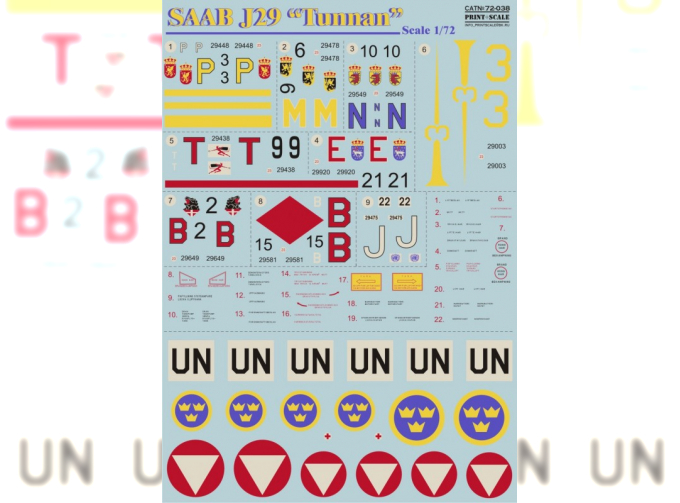 SAAB J29 Tunnan Wet decal