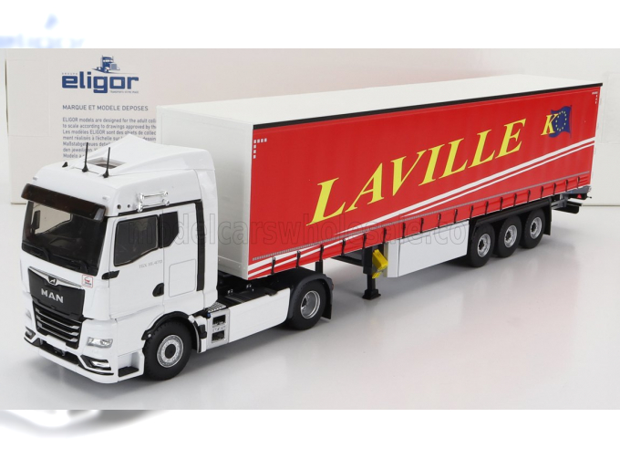MAN Tgx 18.470 Truck Telonato Laville Transports (2020), White Red